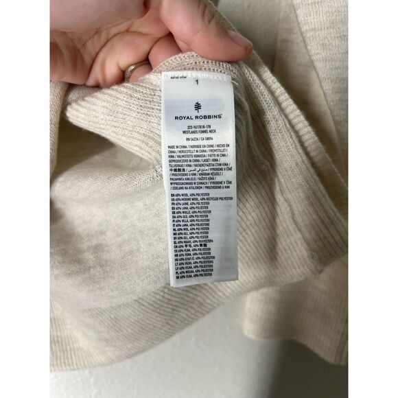 Royal Robbins Cream Turtle Neck Tunic Sweater Womens Sz XS Merino Wool - Picture 5 of 7